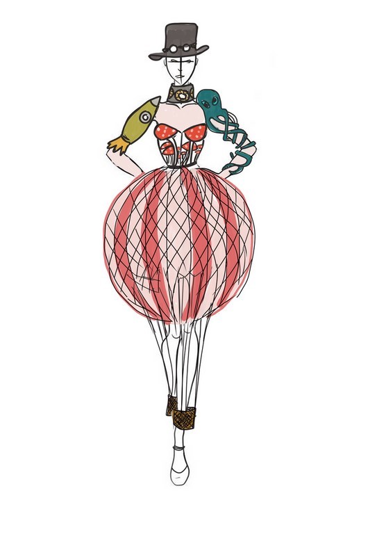 Jules Verne Le Chat Défile esquisse