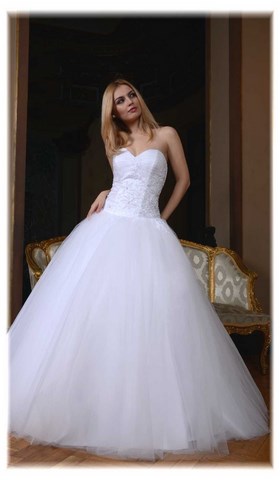 Robe de mariée Princesse avec dentelle perlée