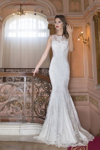 Robe de mariée Sirène en tulle et dentelle